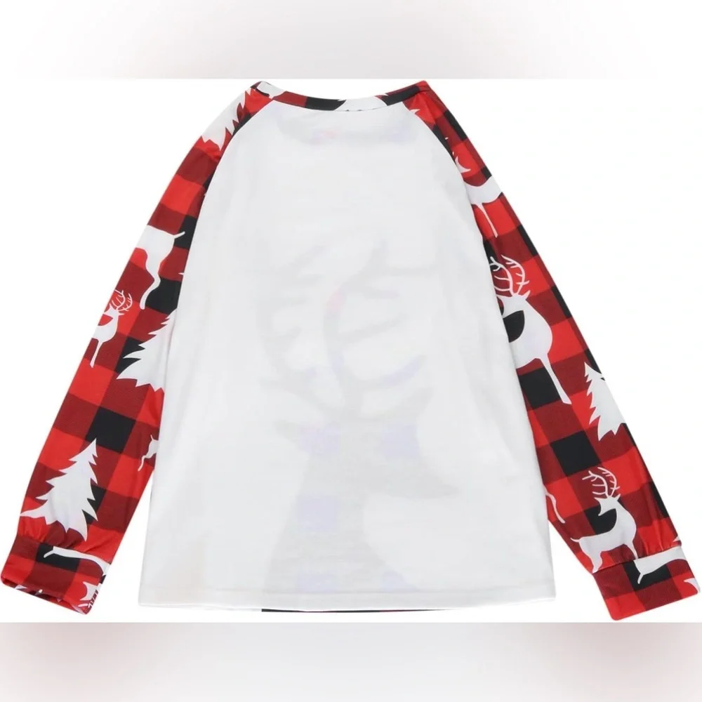 NEW Ekouaer Christmas Pajama Set Red Black‎ Buffalo Plaid Reindeer Kids